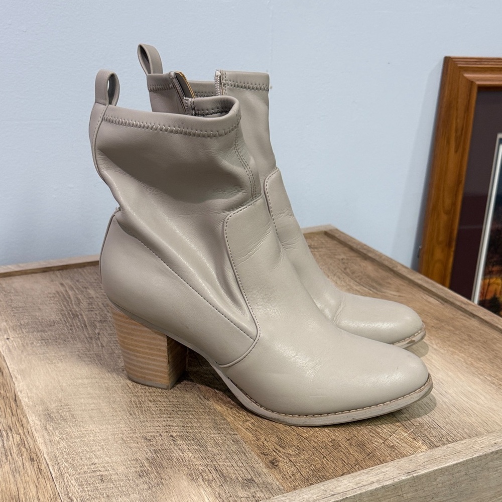 Elegant Cream Ankle Boots